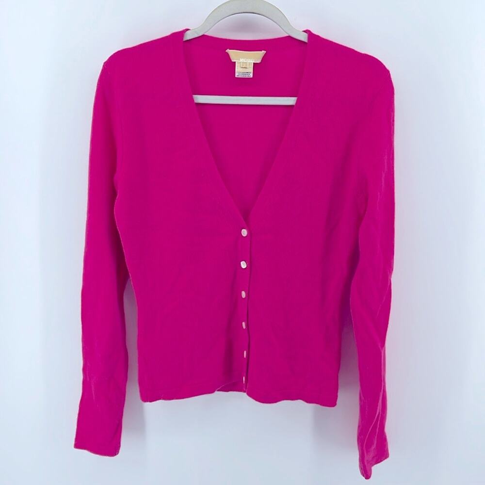 Michael Kors cashmere blend V neck button up cardigan knit sweater sz S